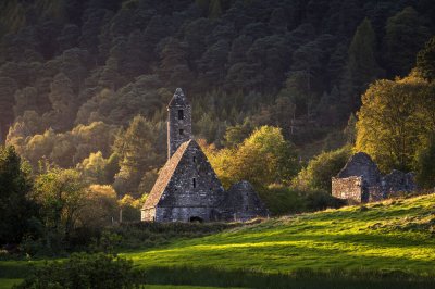 Church view at Glendalough Wiklow Courtesy Chris Hall Glendalough church view landscape
